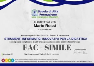 FAC - SIMILE STRUMENTI