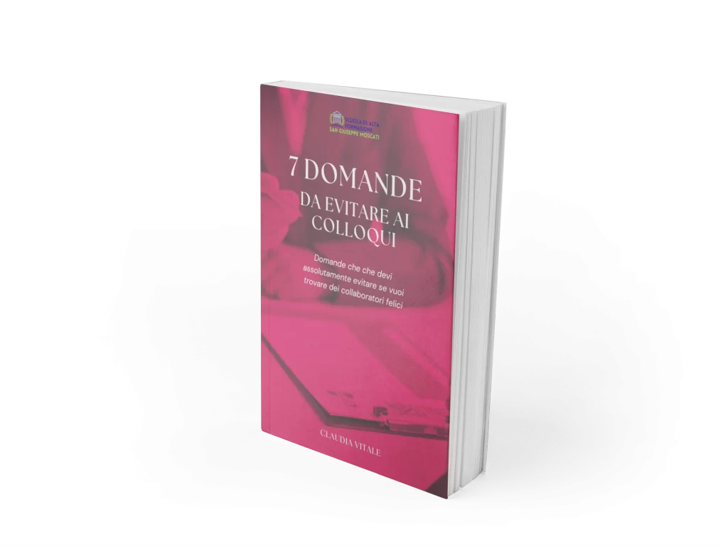 Copertina del libro "7 Domande da evitare ai colloqui", scritto da Claudia Vitale